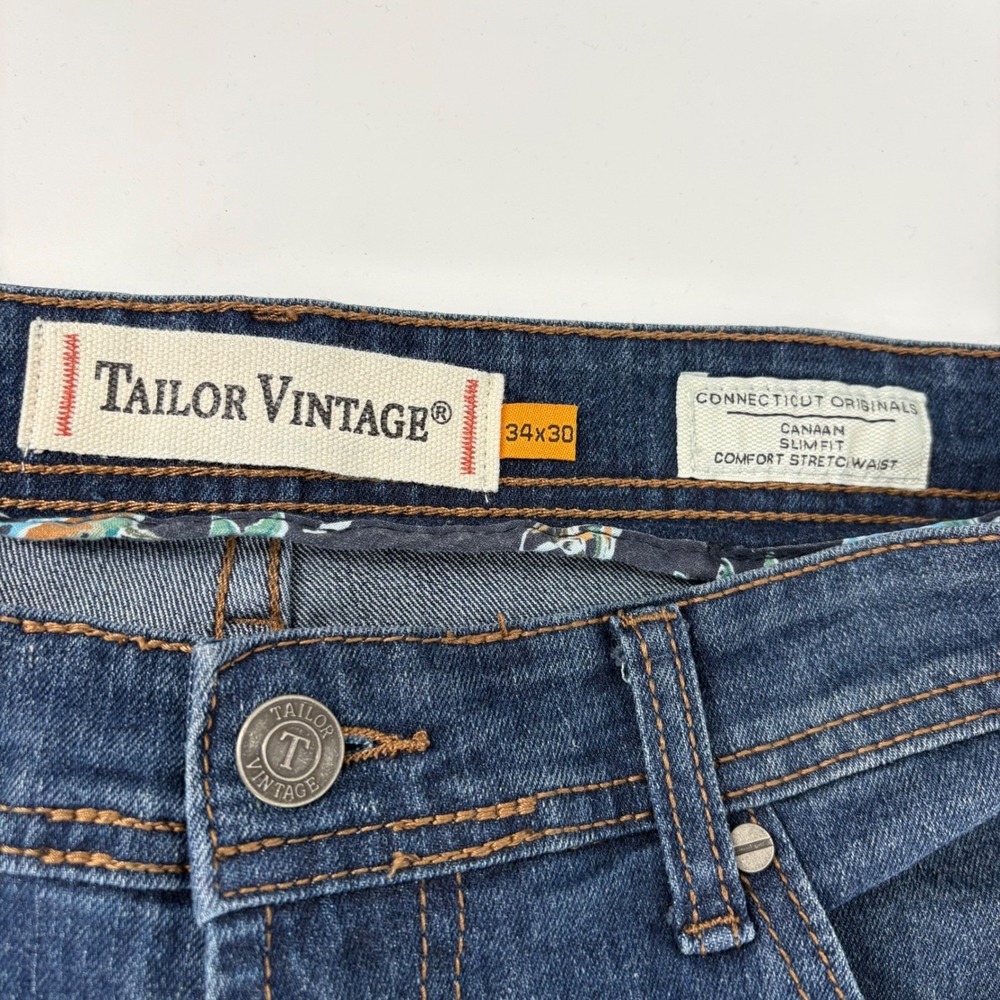 Tailor Vintage Connecticut Canaan Slim Fit Comfort Stretch Mens Jeans 34x30